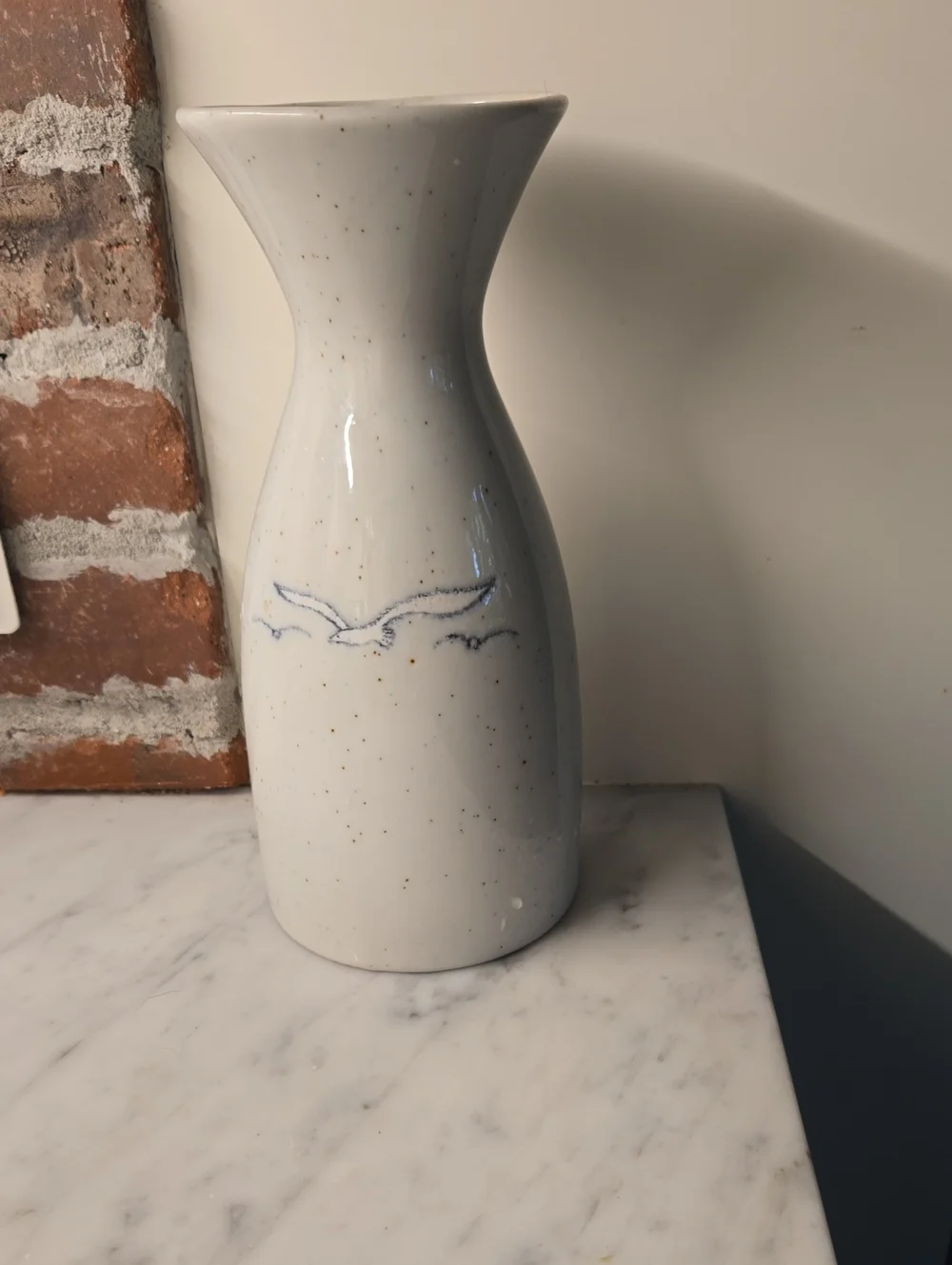 White Ceramic Seagull Vase